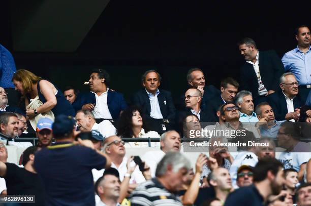 Michel Platini during the Top 14 semi final match between Racing 92 and Castres on May 26, 2018 in Lyon, France.