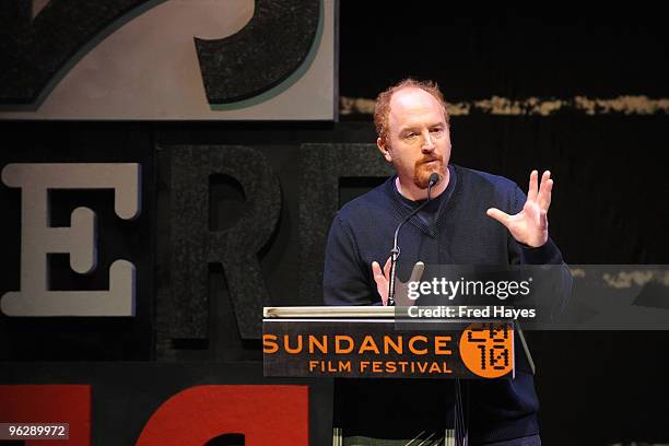 Presenter Louis C.K. Speaks onstage at the Awards Night Ceremony during the 2010 Sundance Film Festival at Racquet Club on January 30, 2010 in Park...