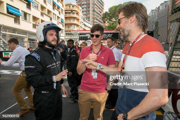 Actors Kit Harington and Nikolaj Coster-Waldau are seen during the Monaco Formula One Grand Prix at Circuit de Monaco on May 27, 2018 in Monte-Carlo,...