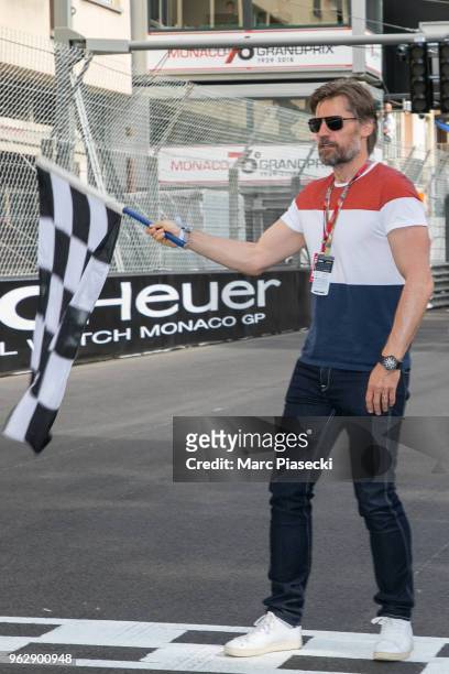 Actor Nikolaj Coster-Waldau is seen during the Monaco Formula One Grand Prix at Circuit de Monaco on May 27, 2018 in Monte-Carlo, Monaco.