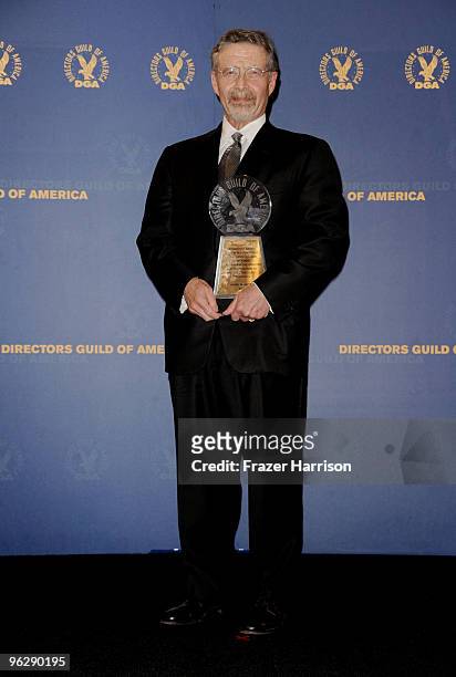 Chairman and CEO of Warner Bros. Entertainment Inc. Barry Meyer, winner of the Honorary Life Membership, poses in the press room during the 62nd...