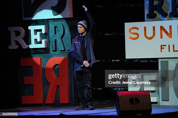 Host David Hyde Pierce performs onstage at the Awards Night Ceremony during the 2010 Sundance Film Festival at Racquet Club on January 30, 2010 in...