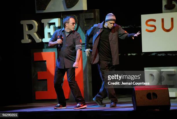 Host David Hyde Pierce and Sundance Film Festival Director John Cooper perform onstage at the Awards Night Ceremony during the 2010 Sundance Film...