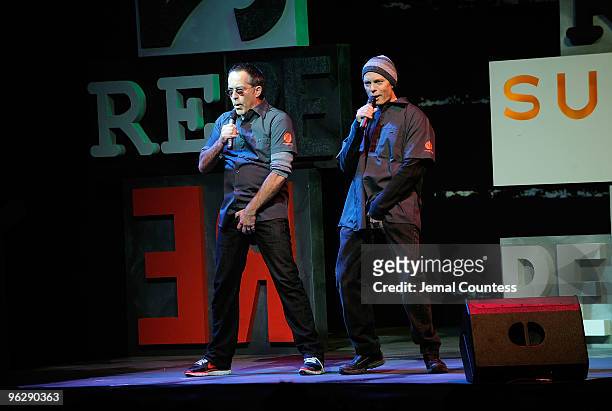Host David Hyde Pierce and Sundance Film Festival Director John Cooper perform onstage at the Awards Night Ceremony during the 2010 Sundance Film...