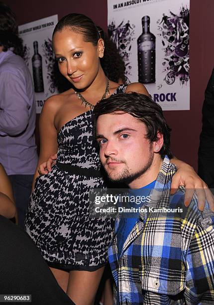 Adrienne Bailon and Robert Iler attend the birthday celebration at Tranta Night Club on January 30, 2010 in St Maarten, Netherlands Antilles.