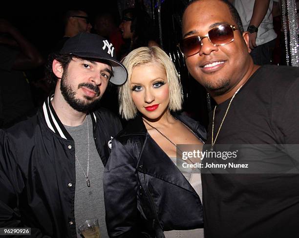 Jordan Bratman. Christina Aguilera and Tricky Stewart attend Wonderland on January 29, 2010 in Los Angeles, California.