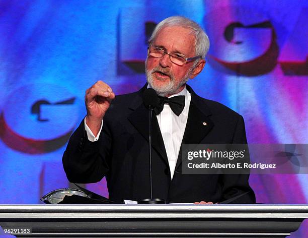 Director Norman Jewison the Lifetime Achievement Award onstage during the 62nd Annual Directors Guild Of America Awards at the Hyatt Regency Century...