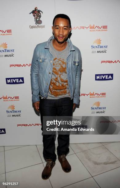 Recording artist John Legend attends the Primary Wave Pre-Grammy Party sponsored by Nivea at SLS Hotel on January 30, 2010 in Beverly Hills,...