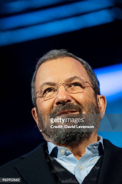 Ehud Barak, former Prime Minister of Israel, at the Hay Festival on May 27, 2018 in Hay-on-Wye, Wales.