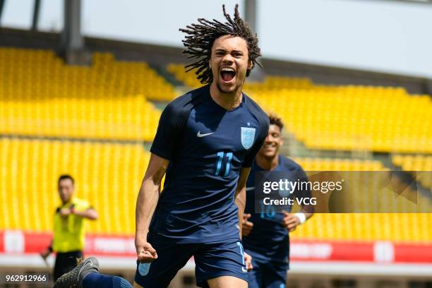 Nya Kirby of England celebrates during the 2018 Panda Cup International Youth Football Tournament between Hungary U19 National Team and England U19...