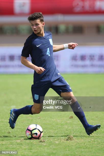 George McEachran of England reacts during the 2018 Panda Cup International Youth Football Tournament between Hungary U19 National Team and England...