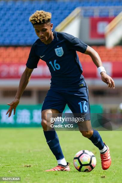 Adam Wilson of England reacts during the 2018 Panda Cup International Youth Football Tournament between Hungary U19 National Team and England U19...