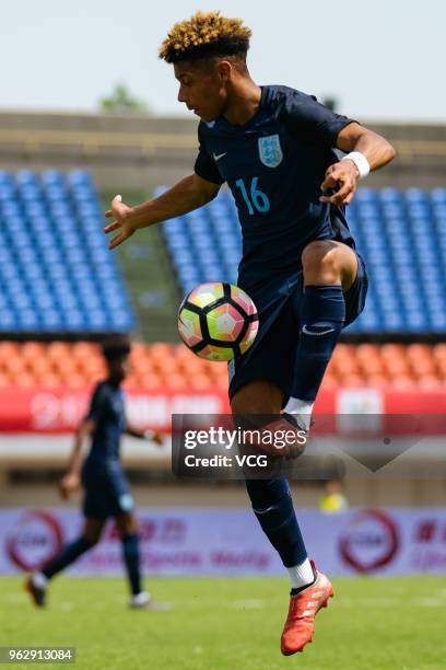 Adam Wilson of England reacts during the 2018 Panda Cup International Youth Football Tournament between Hungary U19 National Team and England U19...