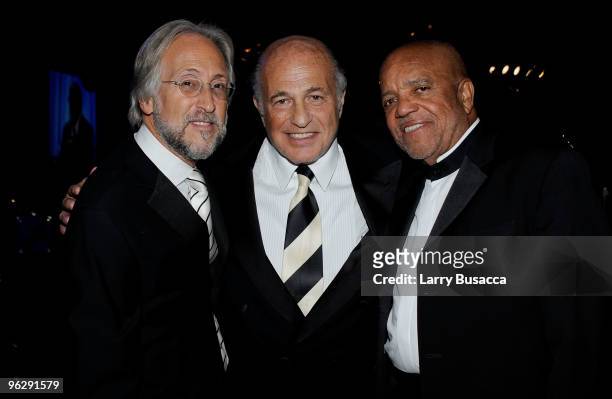 Recording Academy President Neil Portnow, 2010 GRAMMY Salute To Industry Icons Honoree Doug Morris, and Motown Founder Berry Gordy Jr. During the...