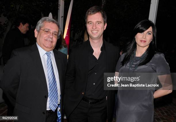 Gerard Segura, David Martinon and Karen Martinon attends the 2010 French Grammy's awards nominees on January 30, 2010 in Beverly Hills, California.