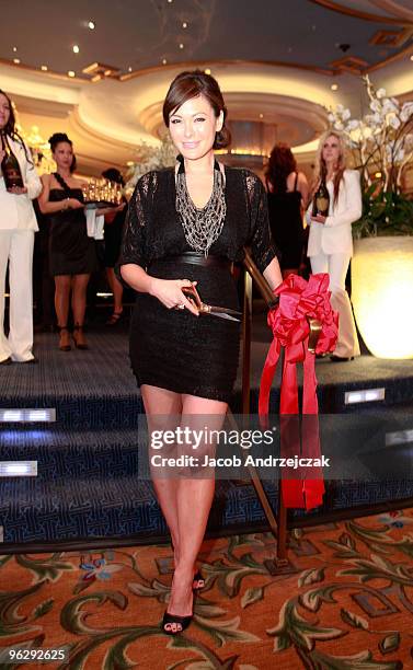 Lindsay Price celebrates the opening of Laguna Champagne Bar at The Palazzo on January 30, 2010 in Las Vegas, Nevada.