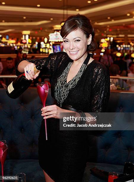 Lindsay Price celebrates the opening of Laguna Champagne Bar at The Palazzo on January 30, 2010 in Las Vegas, Nevada.