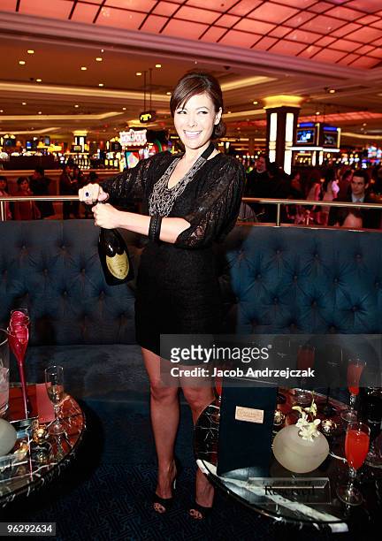 Lindsay Price celebrates the opening of Laguna Champagne Bar at The Palazzo on January 30, 2010 in Las Vegas, Nevada.