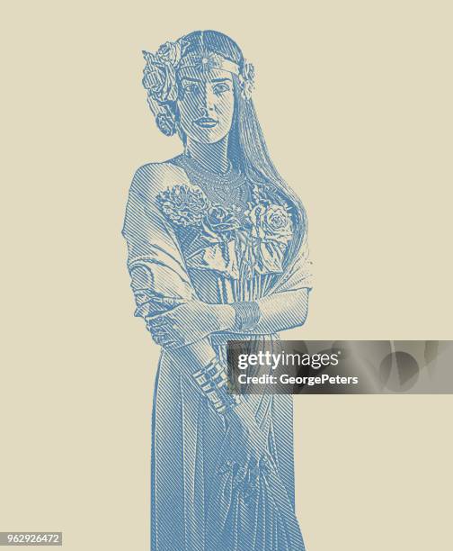 earth goddess - greek goddess stock illustrations