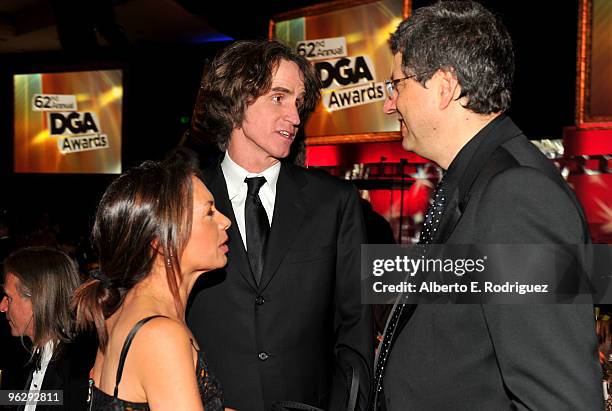 Singer Susanna Hoffs, husband Director Jay Roach and Co-Chairman-CEO of Fox Filmed Entertainment Tom Rothman in the audience during the 62nd Annual...