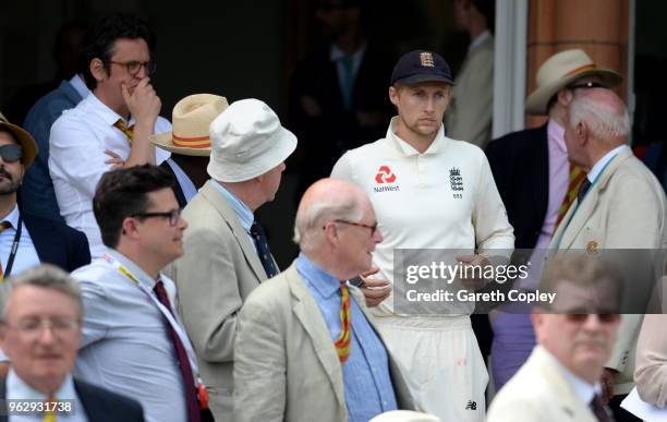 England captain Joe Root reacts after losing the 1st NatWest Test match at Lord's Cricket Ground on May 27, 2018 in London, England.