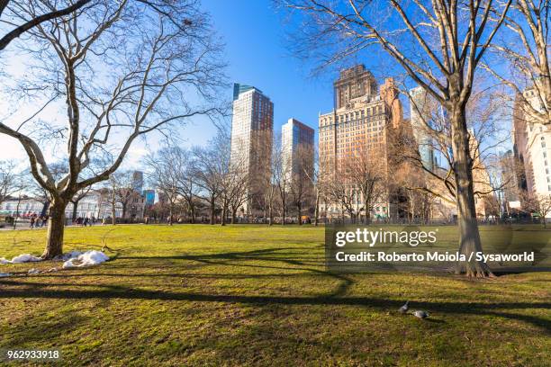 the battery (battery park), lower manhattan, new york city, united states - parque battery stock pictures, royalty-free photos & images