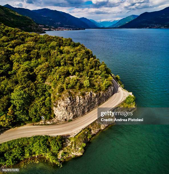 lake iseo in lombardy, italy - iseo stock pictures, royalty-free photos & images