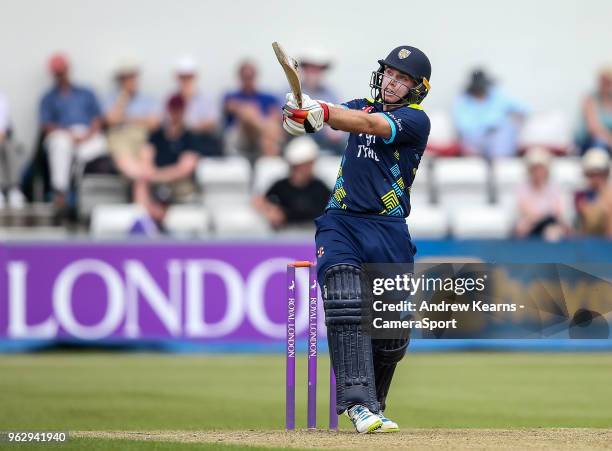 Durham's Tom Latham during the Royal London One Day Cup match between Northamptonshire and Durham at The County Ground on May 27, 2018 in...