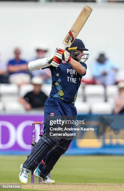 Durham's Tom Latham during the Royal London One Day Cup match between Northamptonshire and Durham at The County Ground on May 27, 2018 in...