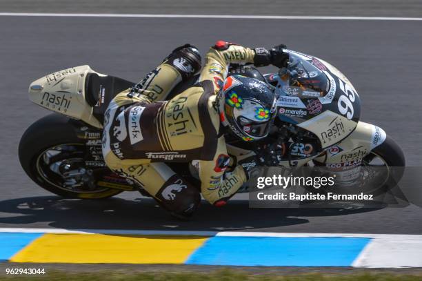 Jules Danilo of Nashi Argan SAG Team during the Moto 2 Grand Prix de France at Circuit Bugatti on May 20, 2018 in Le Mans, France.