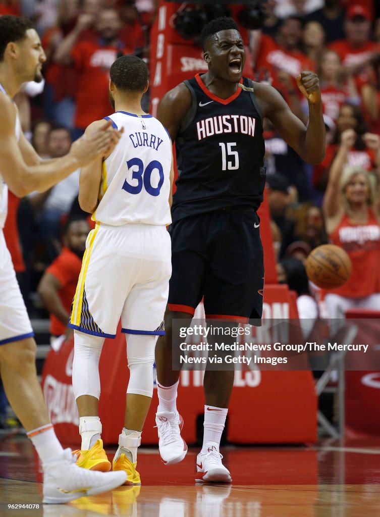 Capela Houston Rockets Houston Rockets' Clint Capela celebrates a basket and a foul against ...