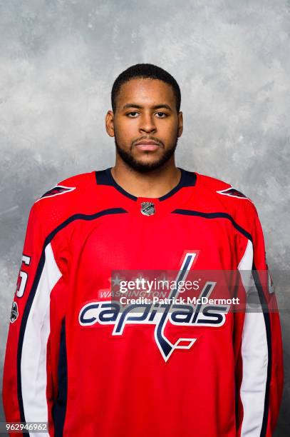 Devante Smith-Pelly of the Washington Capitals poses for his official headshot for the 2017-2018 season on September 14, 2017 at Kettler Capitals...