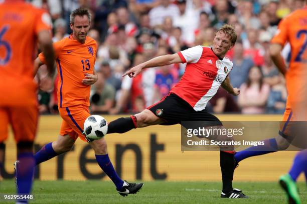 Andre Ooijer, Dirk Kuyt during the Dirk Kuyt Testimonial at the Feyenoord Stadium on May 27, 2018 in Rotterdam Netherlands