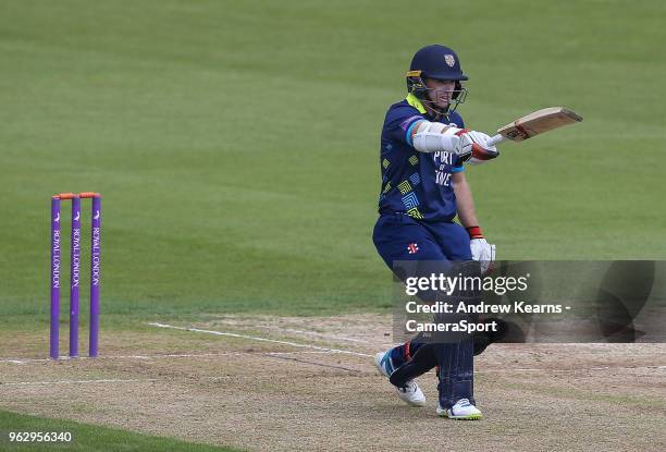 Durham's Tom Latham during the Royal London One Day Cup match between Northamptonshire and Durham at The County Ground on May 27, 2018 in...
