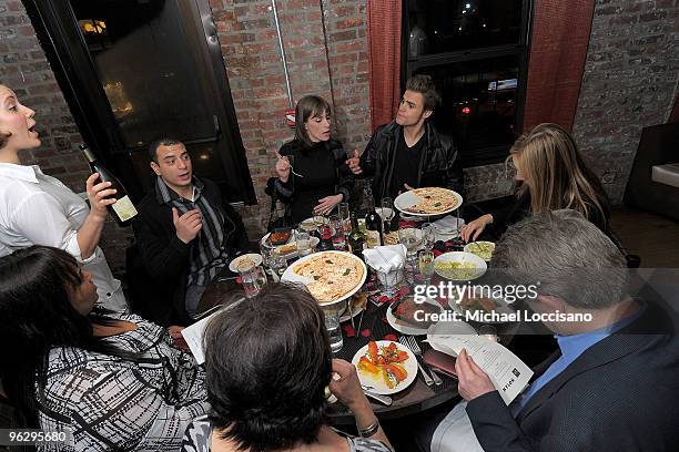 Actor Paul Wesley , brother-in-law Rhamy Emara and sister Monika Emara attend the "Love Bites" dinner and after party to celebrate the February...