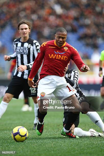 Julio Baptista of AS Roma in action during the Serie A match between Roma and Siena at Stadio Olimpico on January 31, 2010 in Rome, Italy.