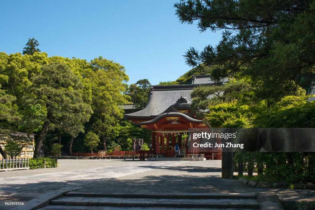 鶴岡 Hachimang の静かな裁判所神社、日本