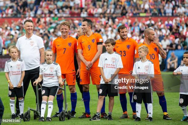 Coach Louis van Gaal of Holland, Dirk Kuyt of Holland, Robin van Persie of Holland, Rafael van der Vaart of Holland, Wesley Sneijder of Holland...