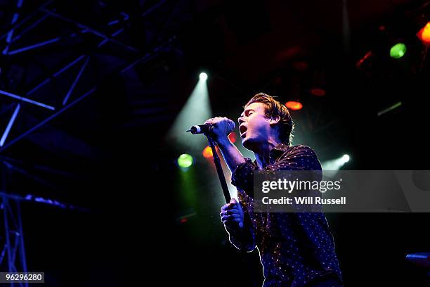 Phil Jamieson of the band Grinspoon performs at the Perth leg of the Big Day Out music festival at Claremont Showgrounds on January 31, 2010 in...