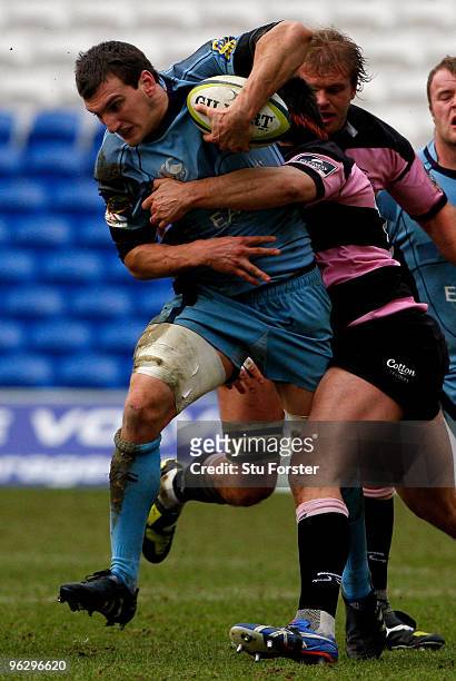 Blues forward Sam Warburton in action during the LV Anglo Welsh Cup match between Cardiff Blues and Newcastle Falcons at Cardiff City Stadium on...
