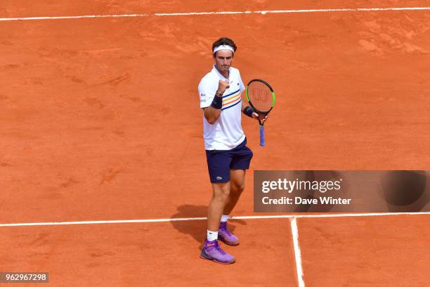 Elliot Benchetrit during Day 1 of the the French Open at Roland Garros on May 27, 2018 in Paris, France.