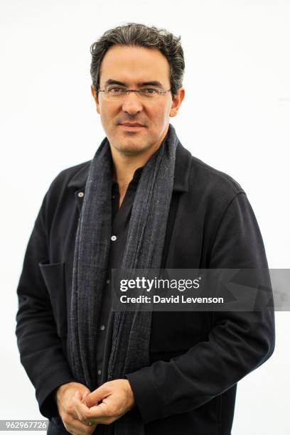 Juan Gabriel Vasquez, writer, at the Hay Festival on May 27, 2018 in Hay-on-Wye, Wales.