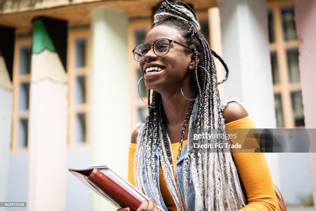 Afro Student/Teacher On the Move