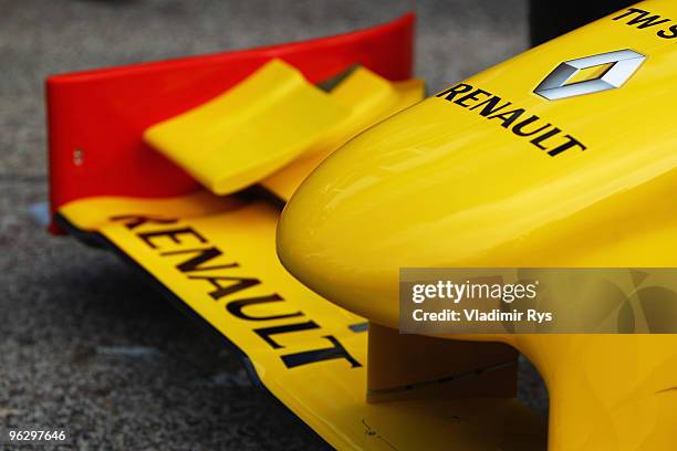 The new Renault R30 is unveiled at the Ricardo Tormo circuit on January 31, 2010 in Valencia, Spain.