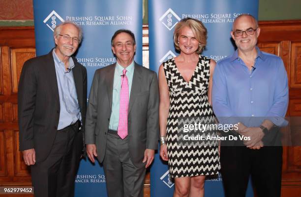 Dr. Jef Boeke, Ira Flatow, Olivia Flatto and Dr. Floyd Romesberg attend 2018 Pershing Square Sohn Prize Dinner at Park Avenue Armory on May 23, 2018...