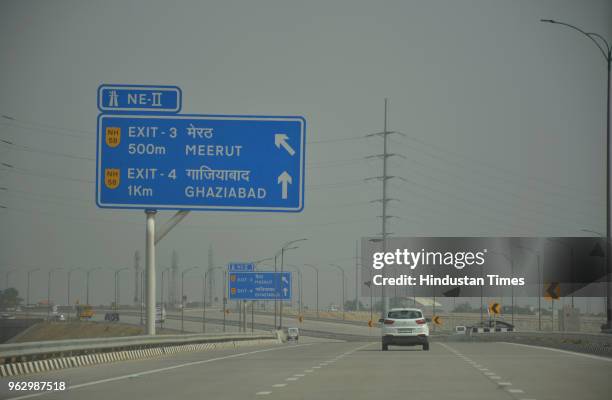 View of the eastern peripheral expressway which will connect Sonipat to Palwal through Baghpat, on May 27, 2018 in Baghpat, India. Modi said, The...