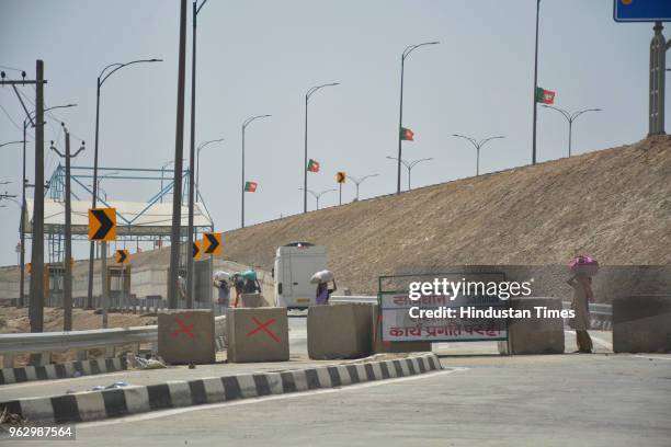 View of the under construction eastern peripheral expressway which will connect Sonipat to Palwal through Baghpat, on May 27, 2018 in Baghpat, India....