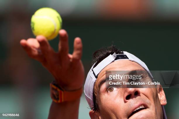 French Open Tennis Tournament - Rafael Nadal of Spain training on Court Philippe Chatrier in preparation for the 2018 French Open Tennis Tournament...