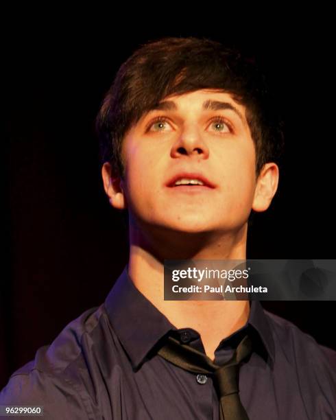 Actor David Henrie attends the "Celebrities To Tell THE TRUTH" Improv Show at Bang Improv Theatre on January 30, 2010 in Los Angeles, California.