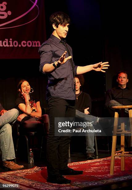 Actor David Henrie attends the "Celebrities To Tell THE TRUTH" Improv Show at Bang Improv Theatre on January 30, 2010 in Los Angeles, California.